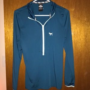 Cute lightweight blue pink half zip up